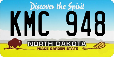 ND license plate KMC948
