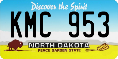 ND license plate KMC953