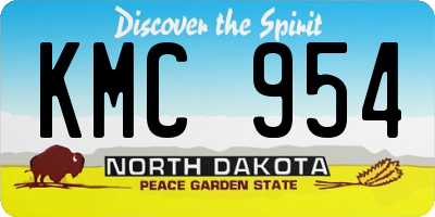 ND license plate KMC954