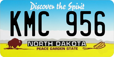 ND license plate KMC956
