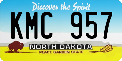ND license plate KMC957