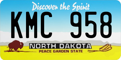 ND license plate KMC958