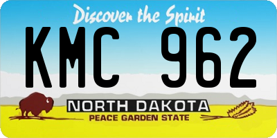 ND license plate KMC962