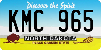 ND license plate KMC965