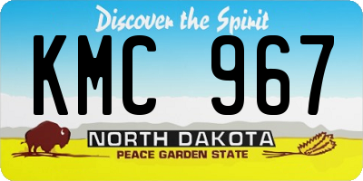 ND license plate KMC967