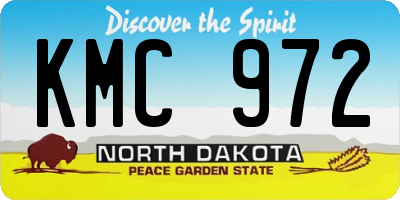 ND license plate KMC972