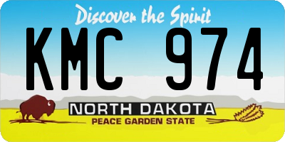 ND license plate KMC974