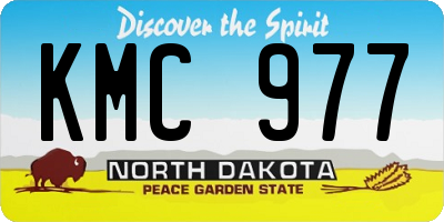 ND license plate KMC977