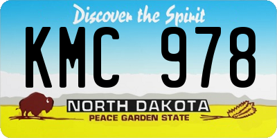 ND license plate KMC978