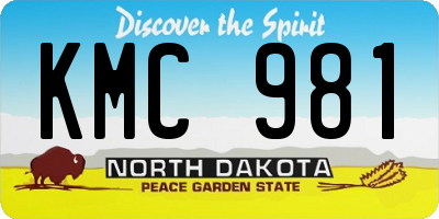 ND license plate KMC981