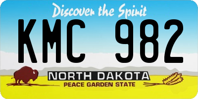 ND license plate KMC982