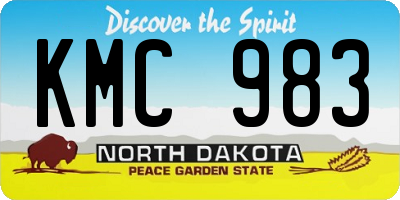 ND license plate KMC983