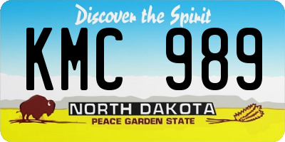 ND license plate KMC989
