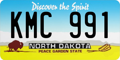 ND license plate KMC991