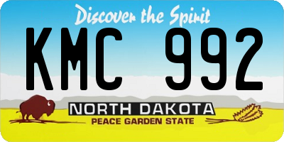 ND license plate KMC992