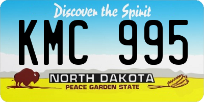 ND license plate KMC995