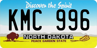 ND license plate KMC996
