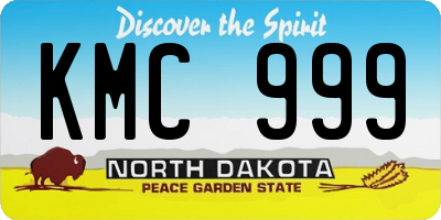 ND license plate KMC999