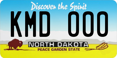 ND license plate KMD000