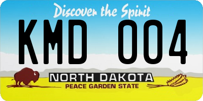 ND license plate KMD004