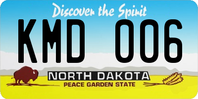 ND license plate KMD006
