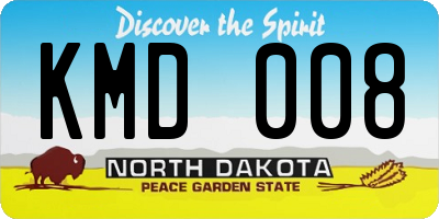 ND license plate KMD008