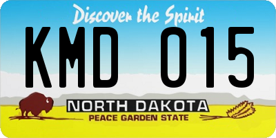 ND license plate KMD015