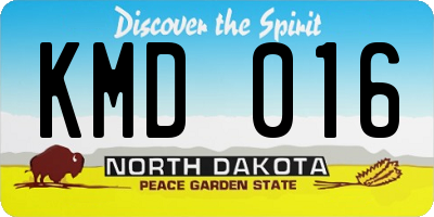 ND license plate KMD016
