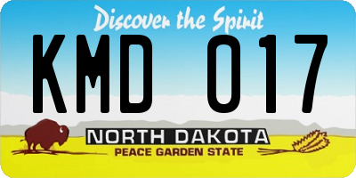 ND license plate KMD017