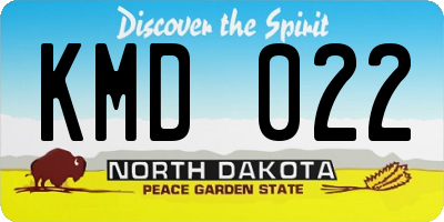 ND license plate KMD022