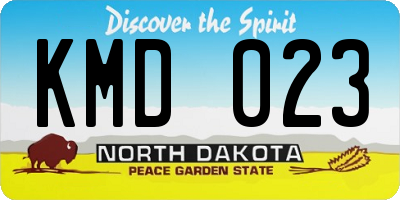 ND license plate KMD023