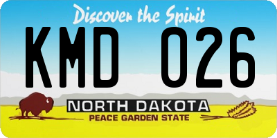 ND license plate KMD026