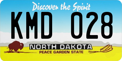ND license plate KMD028