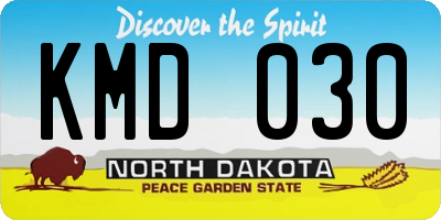 ND license plate KMD030