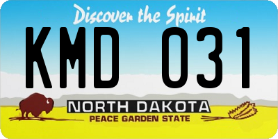 ND license plate KMD031