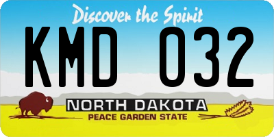 ND license plate KMD032