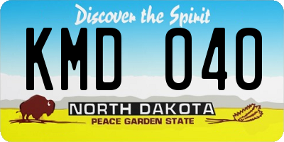 ND license plate KMD040