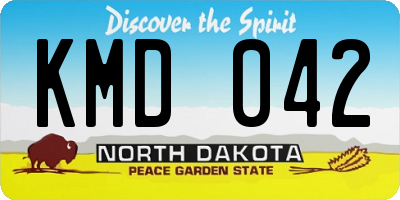 ND license plate KMD042