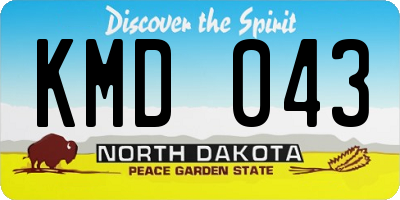 ND license plate KMD043