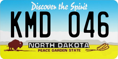 ND license plate KMD046
