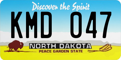 ND license plate KMD047