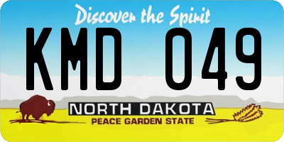 ND license plate KMD049