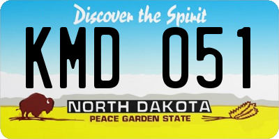 ND license plate KMD051
