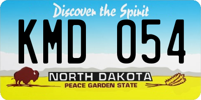 ND license plate KMD054