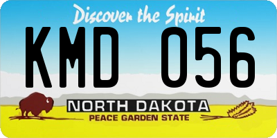 ND license plate KMD056