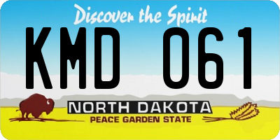 ND license plate KMD061