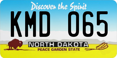 ND license plate KMD065