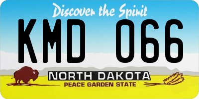 ND license plate KMD066