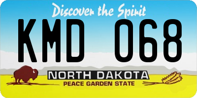 ND license plate KMD068