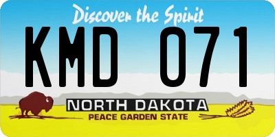 ND license plate KMD071